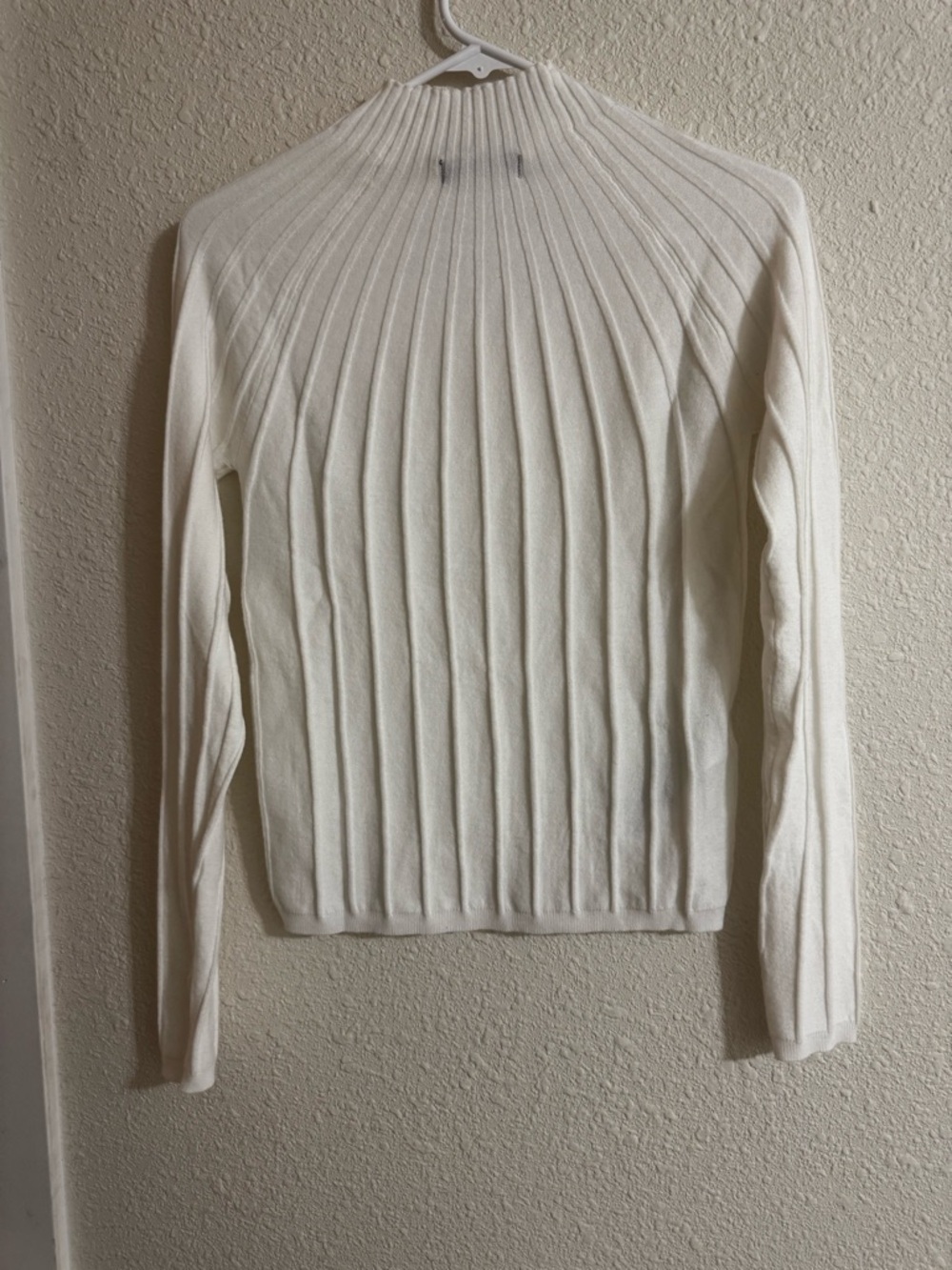 Mango Cream Ribbed Mock Neck Top - Picture 2 of 4